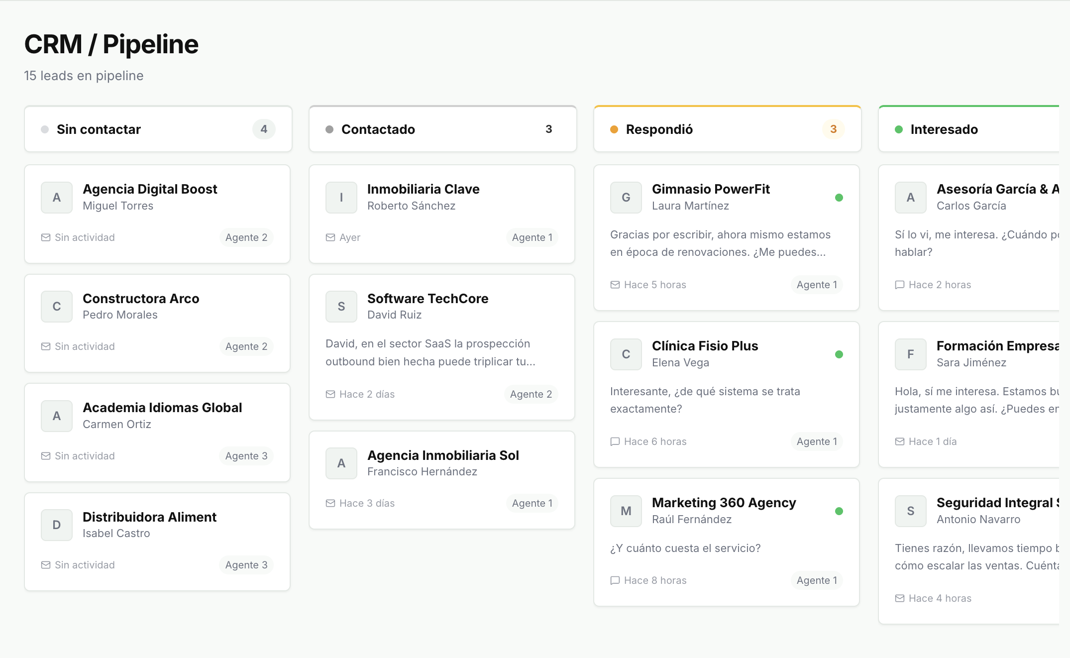BlitSales CRM – pipeline Kanban de leads